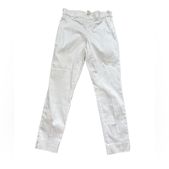 H&M White Lightweight Straight Leg Size Zip Trousers Pants Size 6 - Picture 3 of 5